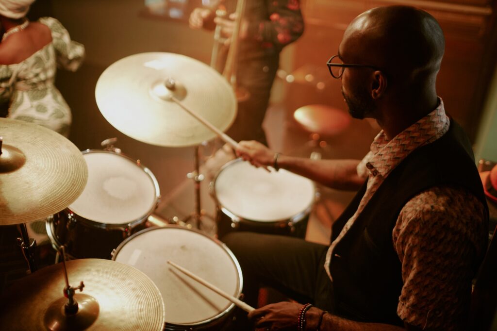 Unrecognizable Drummer During Performance On Stage